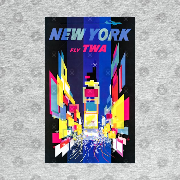 Remastered Fly TWA New York Travel Poster by vintageposterco